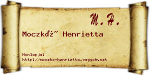 Moczkó Henrietta névjegykártya